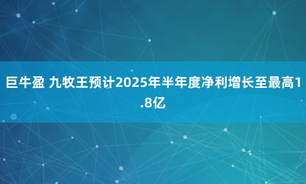 巨牛盈 九牧王预计2025年半年度净利增长至最高1.8亿