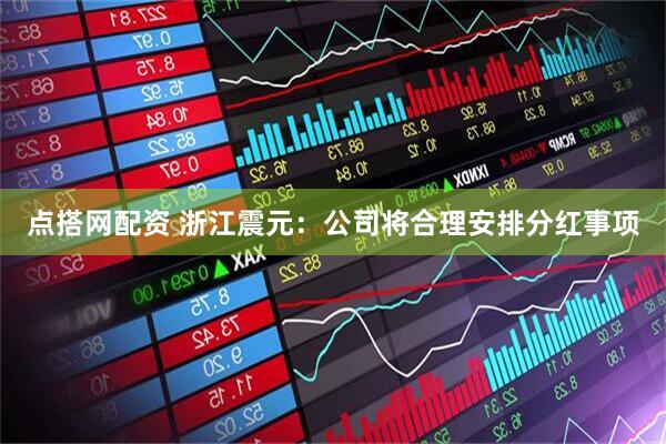点搭网配资 浙江震元：公司将合理安排分红事项